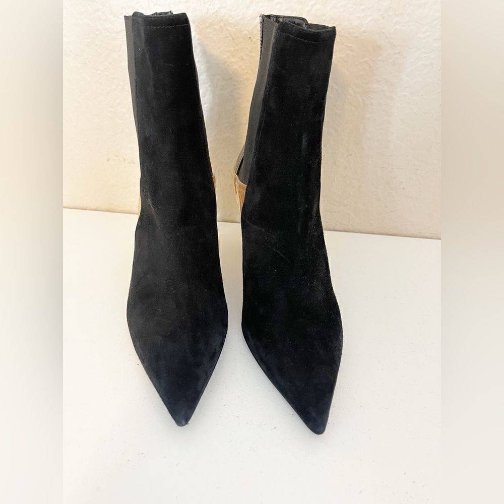 AGL gold metallic black leather Ankle boots 37 - Picture 6 of 11